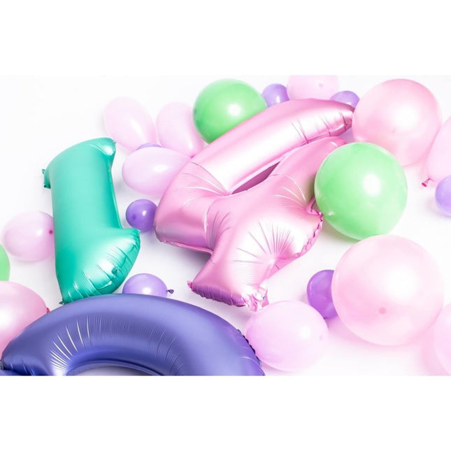 Folie Ballon Cijfer 2 Mat Groen XL 86cm leeg van Folat koop je bij Partywinkel