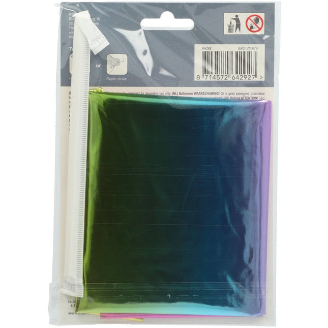 Folie Ballon Cijfer 2 Regenboog met standaard 72cm van Folat koop je bij Partywinkel