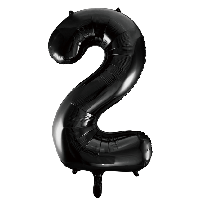 Folie Ballon Cijfer 2 Zwart XL 86cm leeg van WeFiesta koop je bij Partywinkel