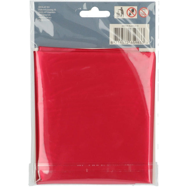 Folie Ballon Cijfer 3 Mat Rood XL 86cm leeg van Folat koop je bij Partywinkel
