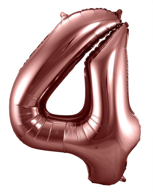 Folie Ballon Cijfer 4 Brons XL 86cm leeg van Folat koop je bij Partywinkel