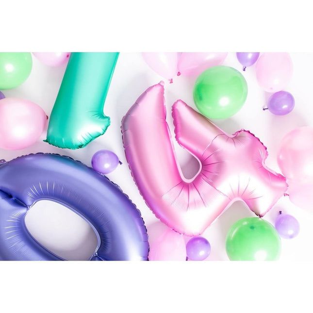 Folie Ballon Cijfer 4 Mat Roze XL 86cm leeg van Folat koop je bij Partywinkel