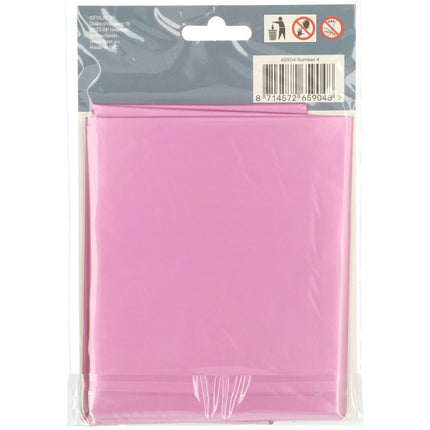 Folie Ballon Cijfer 4 Mat Roze XL 86cm leeg van Folat koop je bij Partywinkel