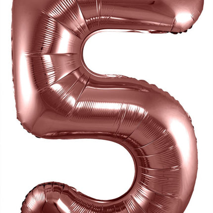 Folie Ballon Cijfer 5 Brons XL 86cm leeg van Folat koop je bij Partywinkel