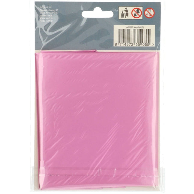 Folie Ballon Cijfer 5 Mat Roze XL 86cm leeg van Folat koop je bij Partywinkel