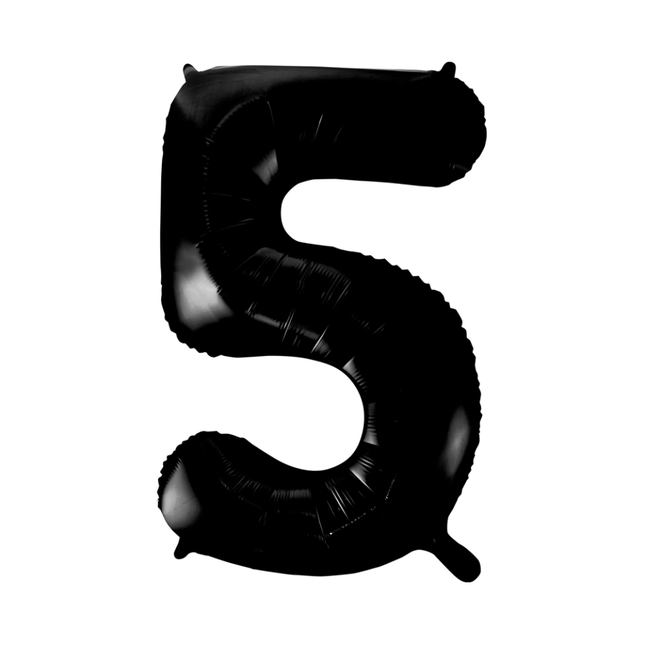 Folie Ballon Cijfer 5 Zwart XL 86cm leeg van WeFiesta koop je bij Partywinkel