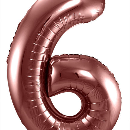 Folie Ballon Cijfer 6 Brons XL 86cm leeg van Folat koop je bij Partywinkel