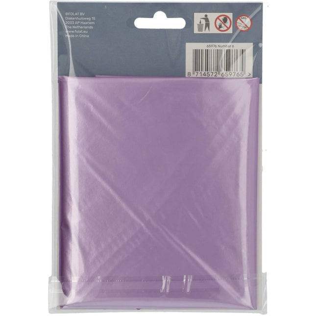 Folie Ballon Cijfer 6 Mat Paars XL 86cm leeg van Folat koop je bij Partywinkel