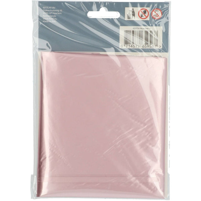 Folie Ballon Cijfer 6 Pastel Roze XL 86cm leeg van Folat koop je bij Partywinkel