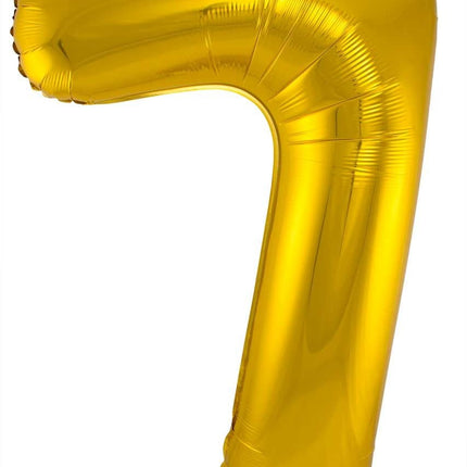 Folie Ballon Cijfer 7 Goud Metallic XL 86cm leeg van Folat koop je bij Partywinkel