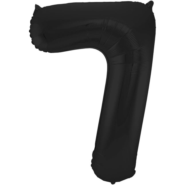 Folie Ballon Cijfer 7 Mat Zwart XL 86cm leeg van Folat koop je bij Partywinkel