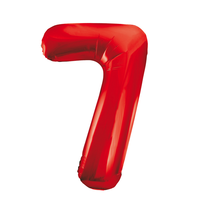 Folie Ballon Cijfer 7 Rood XL 86cm leeg van WeFiesta koop je bij Partywinkel