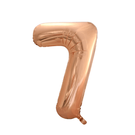 Folie Ballon Cijfer 7 Rose Goud XL 86cm leeg van WeFiesta koop je bij Partywinkel