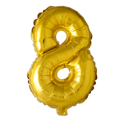 Folie Ballon Cijfer 8 Goud XL 86cm leeg van WeFiesta koop je bij Partywinkel