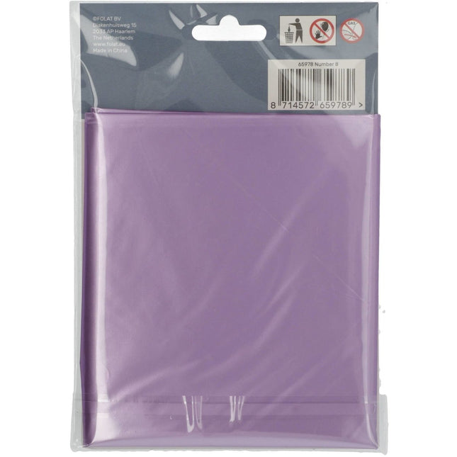 Folie Ballon Cijfer 8 Mat Paars XL 86cm leeg van Folat koop je bij Partywinkel