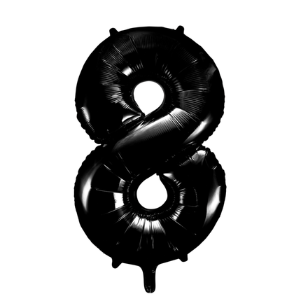 Folie Ballon Cijfer 8 Zwart XL 86cm leeg van WeFiesta koop je bij Partywinkel