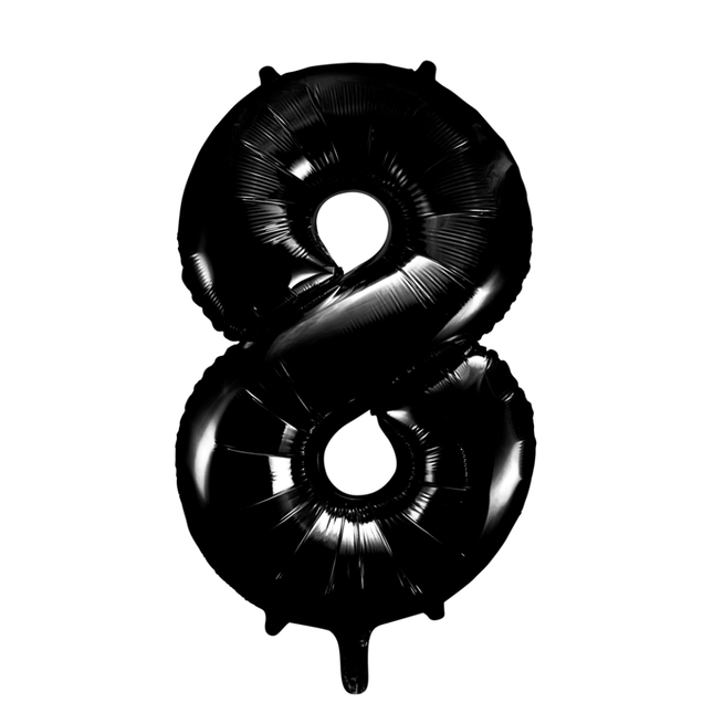Folie Ballon Cijfer 8 Zwart XL 86cm leeg van WeFiesta koop je bij Partywinkel