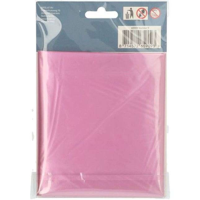 Folie Ballon Cijfer 9 Mat Roze XL 86cm leeg van Folat koop je bij Partywinkel