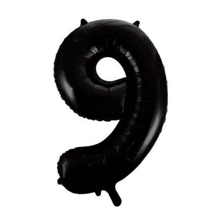 Folie Ballon Cijfer 9 Zwart XL 86cm leeg van WeFiesta koop je bij Partywinkel