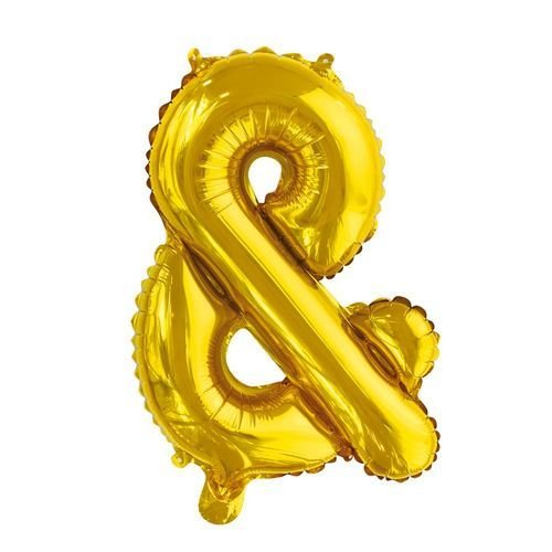 Folie Ballon En - Teken & Goud 41cm met Rietje van WeFiesta koop je bij Partywinkel