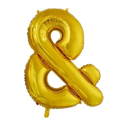Folie Ballon En - Teken & Goud XL 102cm leeg van WeFiesta koop je bij Partywinkel