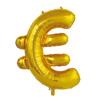Folie Ballon Euroteken Goud XL 102cm leeg van WeFiesta koop je bij Partywinkel