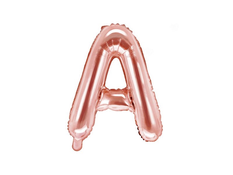 Folie Ballon Letter A Rose Goud Leeg 35cm van Partydeco koop je bij Partywinkel
