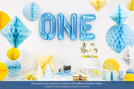 Folie Ballon Letter B Blauw Leeg 35cm van Partydeco koop je bij Partywinkel