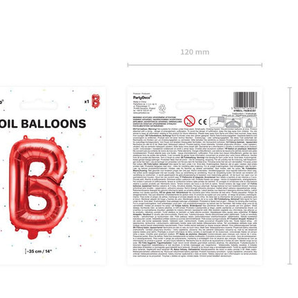 Folie Ballon Letter B Rood Leeg 35cm van Partydeco koop je bij Partywinkel