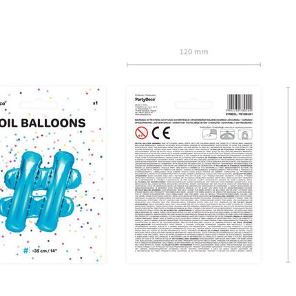 Folie Ballon Letter  Blauw Leeg 35cm van Partydeco koop je bij Partywinkel