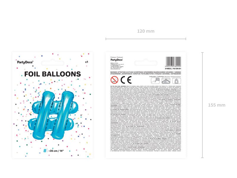Folie Ballon Letter  Blauw Leeg 35cm van Partydeco koop je bij Partywinkel