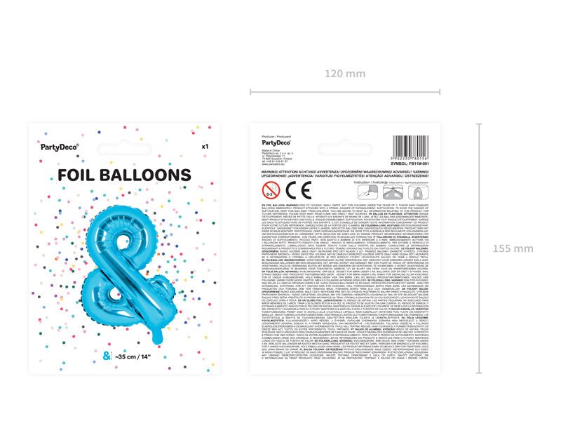 Folie Ballon Letter & Blauw Leeg 35cm van Partydeco koop je bij Partywinkel