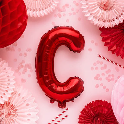 Folie Ballon Letter C Rood Leeg 35cm van Partydeco koop je bij Partywinkel