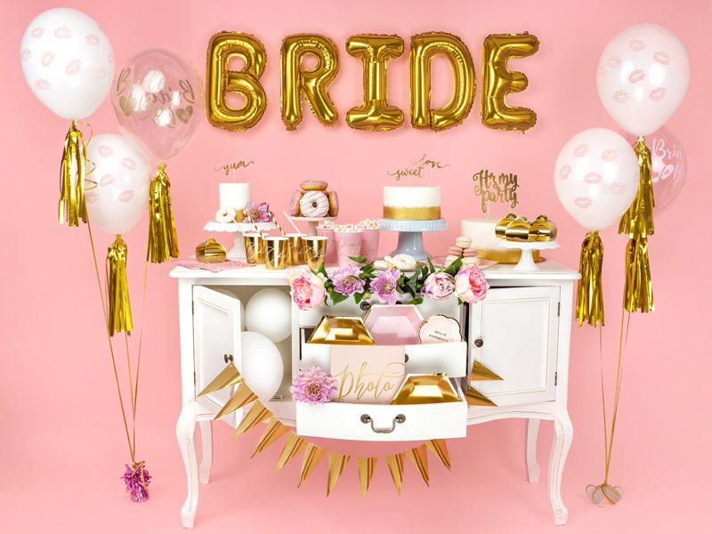 Folie Ballon Letter E Goud Leeg 35cm van Partydeco koop je bij Partywinkel