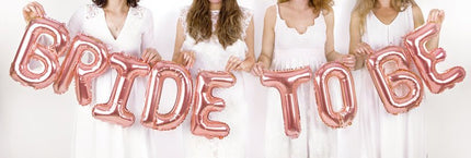 Folie Ballon Letter E Rose Goud Leeg 35cm van Partydeco koop je bij Partywinkel