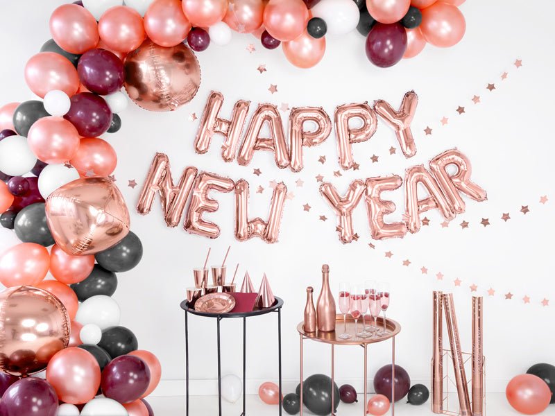 Folie Ballon Letter E Rose Goud Leeg 35cm van Partydeco koop je bij Partywinkel