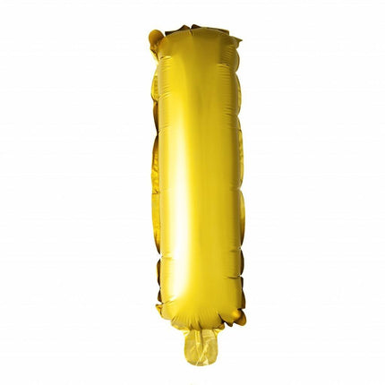Folie Ballon Letter I Goud XL 102cm leeg van WeFiesta koop je bij Partywinkel