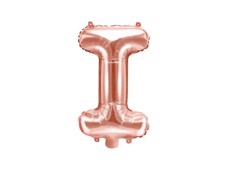 Folie Ballon Letter I Rose Goud Leeg 35cm van Partydeco koop je bij Partywinkel