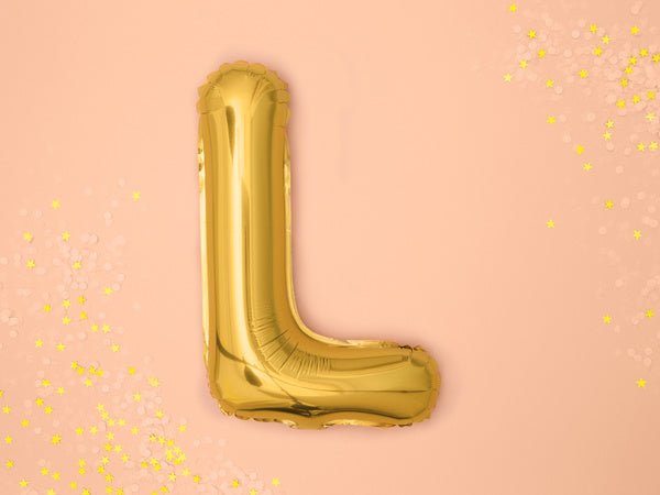 Folie Ballon Letter L Goud Leeg 35cm van Partydeco koop je bij Partywinkel