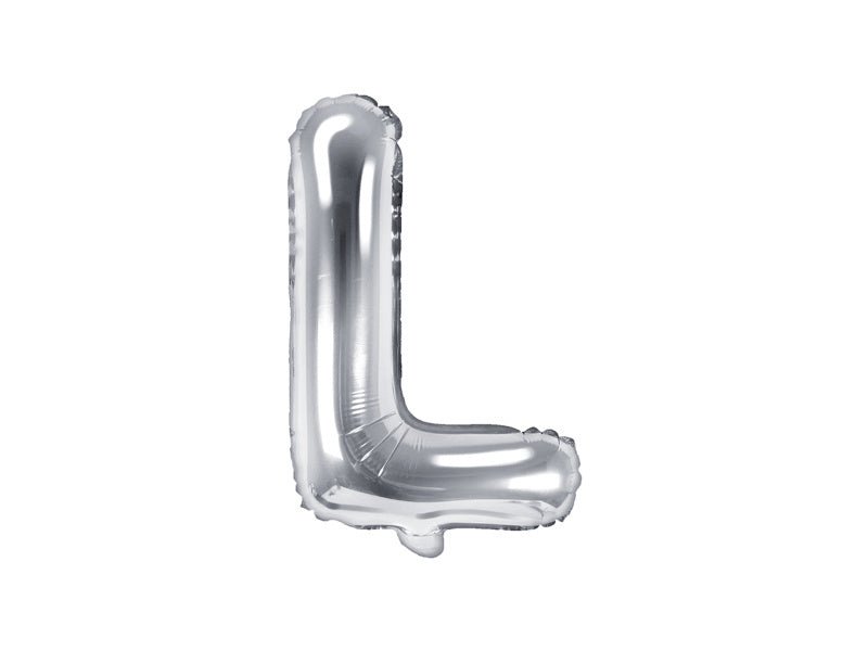 Folie Ballon Letter L Zilver Leeg 35cm van Partydeco koop je bij Partywinkel