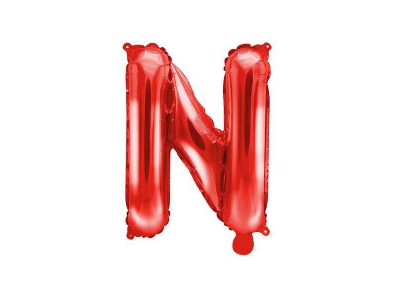 Folie Ballon Letter N Rood Leeg 35cm van Partydeco koop je bij Partywinkel