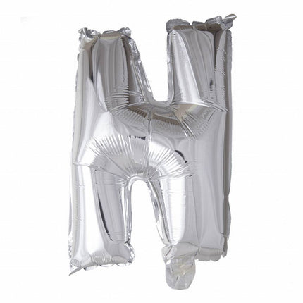Folie Ballon Letter N Zilver 41cm met Rietje van WeFiesta koop je bij Partywinkel