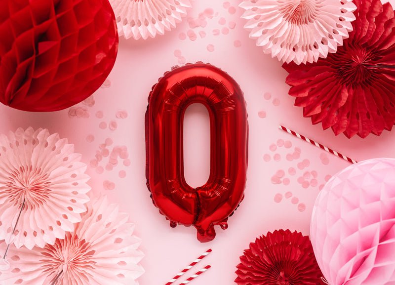 Folie Ballon Letter O Rood Leegd 35cm van Partydeco koop je bij Partywinkel