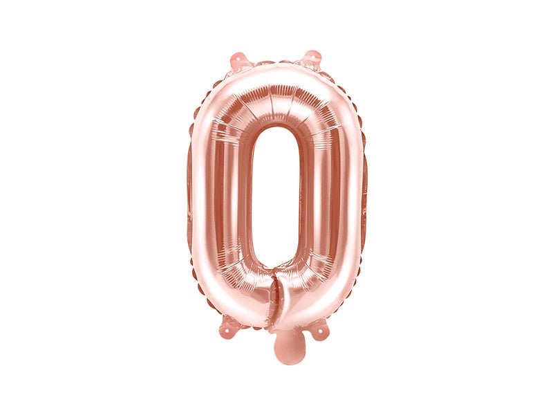 Folie Ballon Letter O Rose Goud Leeg 35cm van Partydeco koop je bij Partywinkel
