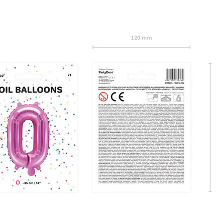 Folie Ballon Letter O Roze Leeg 35cm van Partydeco koop je bij Partywinkel