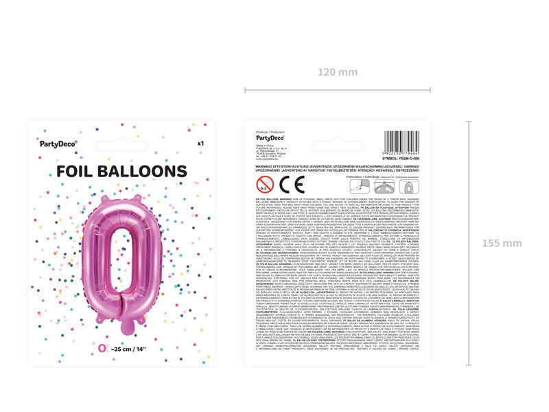 Folie Ballon Letter O Roze Leeg 35cm van Partydeco koop je bij Partywinkel