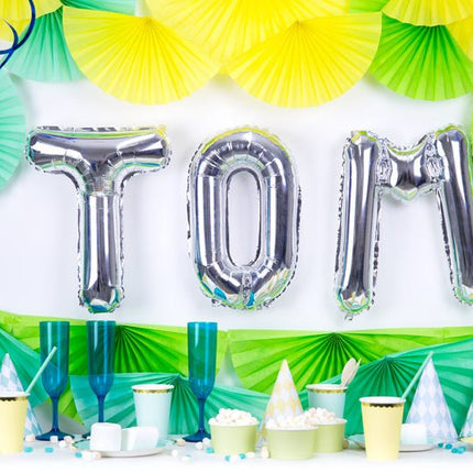 Folie Ballon Letter O Zilver Leeg 35cm van Partydeco koop je bij Partywinkel