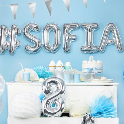Folie Ballon Letter O Zilver Leeg 35cm van Partydeco koop je bij Partywinkel