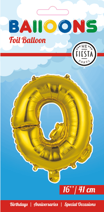 Folie Ballon Letter Q Goud 41cm met Rietje van WeFiesta koop je bij Partywinkel