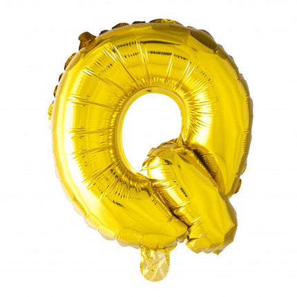 Folie Ballon Letter Q Goud XL 102cm leeg van WeFiesta koop je bij Partywinkel